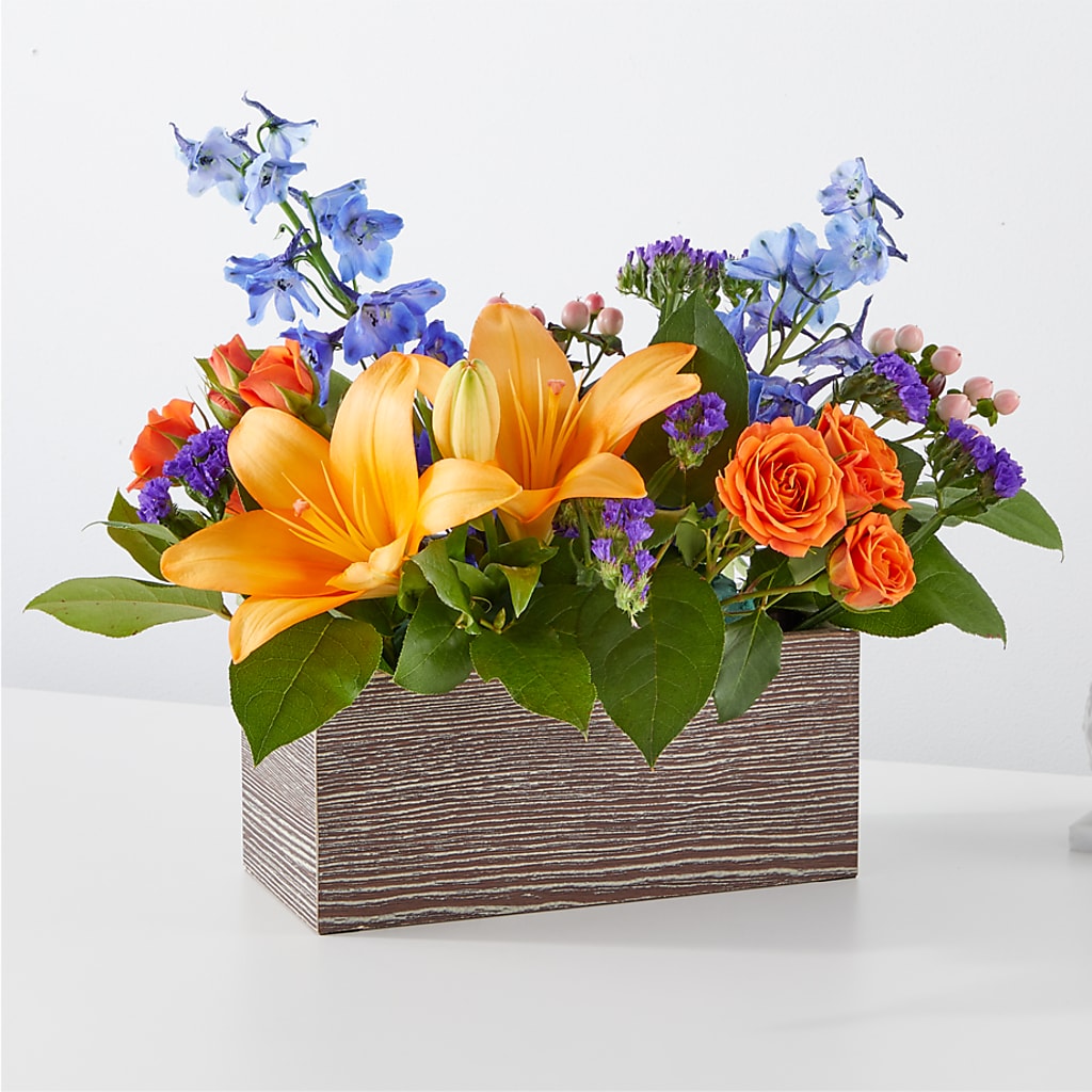 Radiant Citrus Box Bouquet – SARAH'S FLOWERS, Fullerton CA