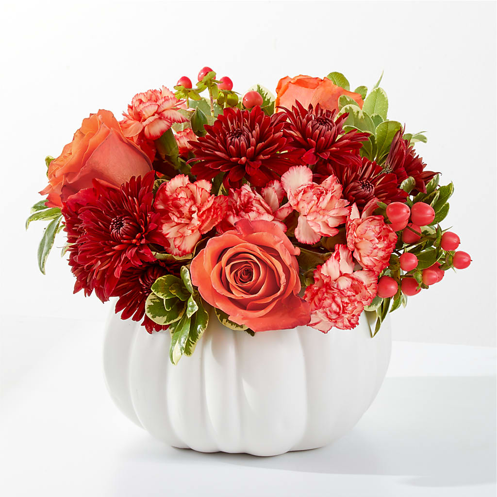 Autumn Air Pumpkin Bouquet – SARAH'S FLOWERS, Fullerton CA