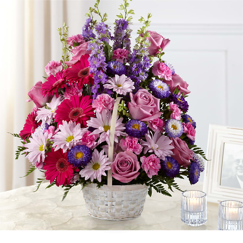 Pastel Peace Basket – SARAH'S FLOWERS, Fullerton CA