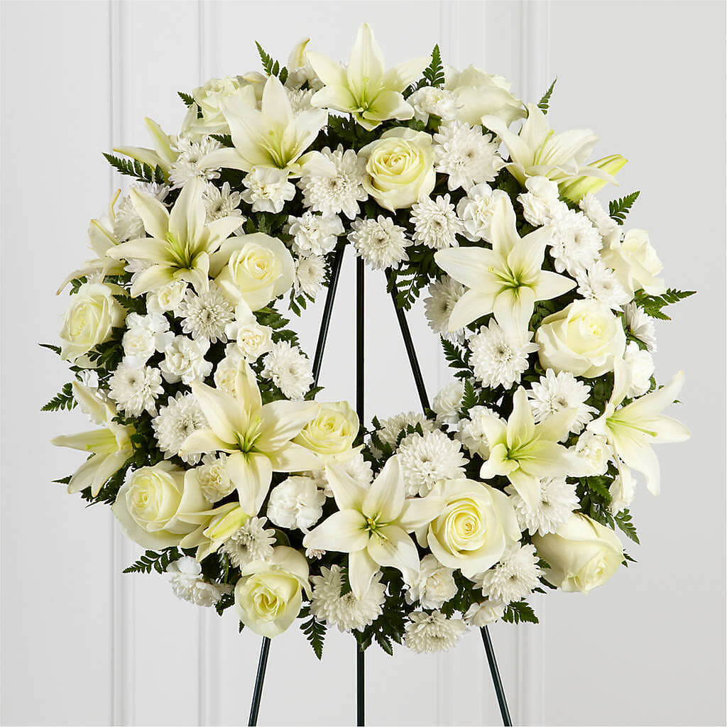 Treasured Tribute Wreath – SARAH'S FLOWERS, Fullerton CA