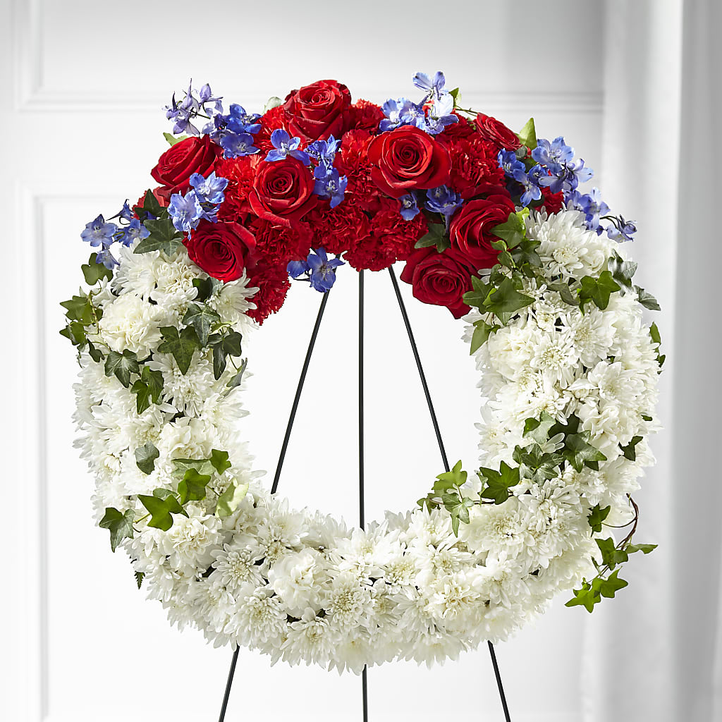 Patriotic Passion Wreath – SARAH'S FLOWERS, Fullerton CA