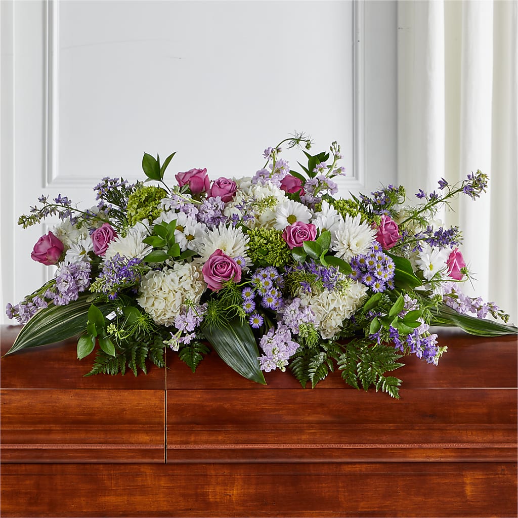 Meadows of Serenity Casket Spray – SARAH'S FLOWERS, Fullerton CA