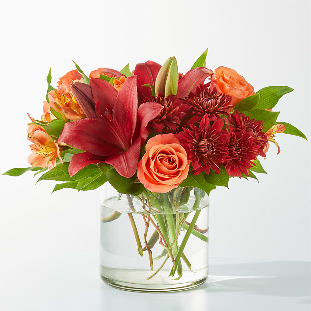Crimson Leaves Bouquet – SARAH'S FLOWERS, Fullerton CA