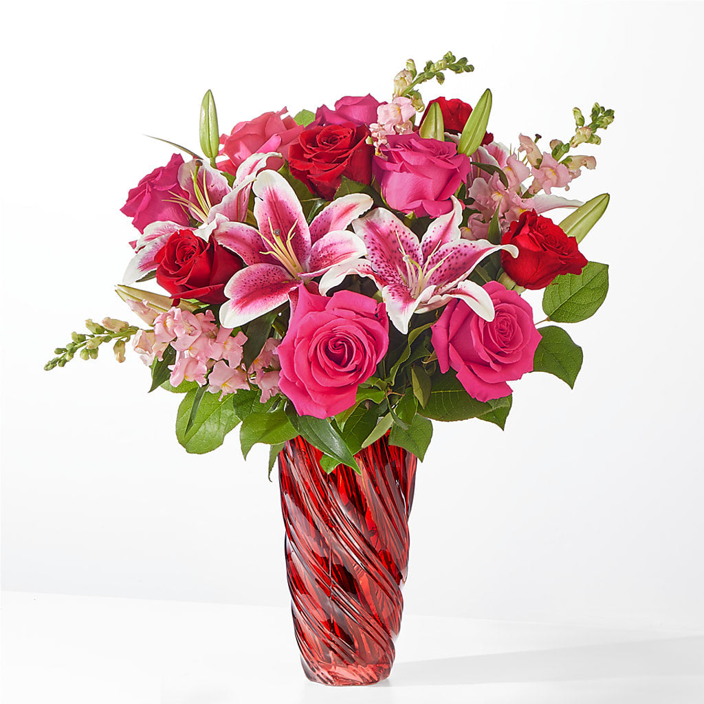 Always You Bouquet with Luxe Swirl Vase – SARAH'S FLOWERS, Fullerton CA