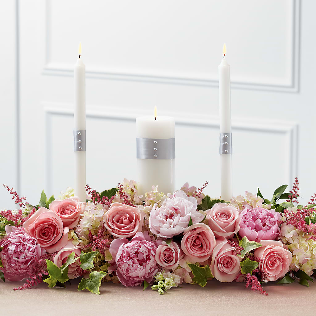 Worldwide Romance Unity Candle Arrangement – SARAH'S FLOWERS, Fullerton CA