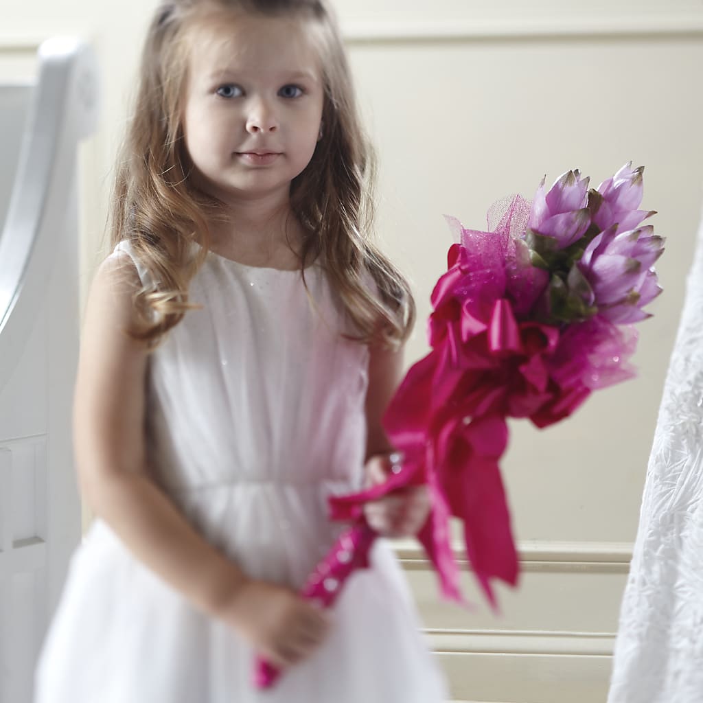 Sparkle Pink Flower Girl Bouquet – SARAH'S FLOWERS, Fullerton CA