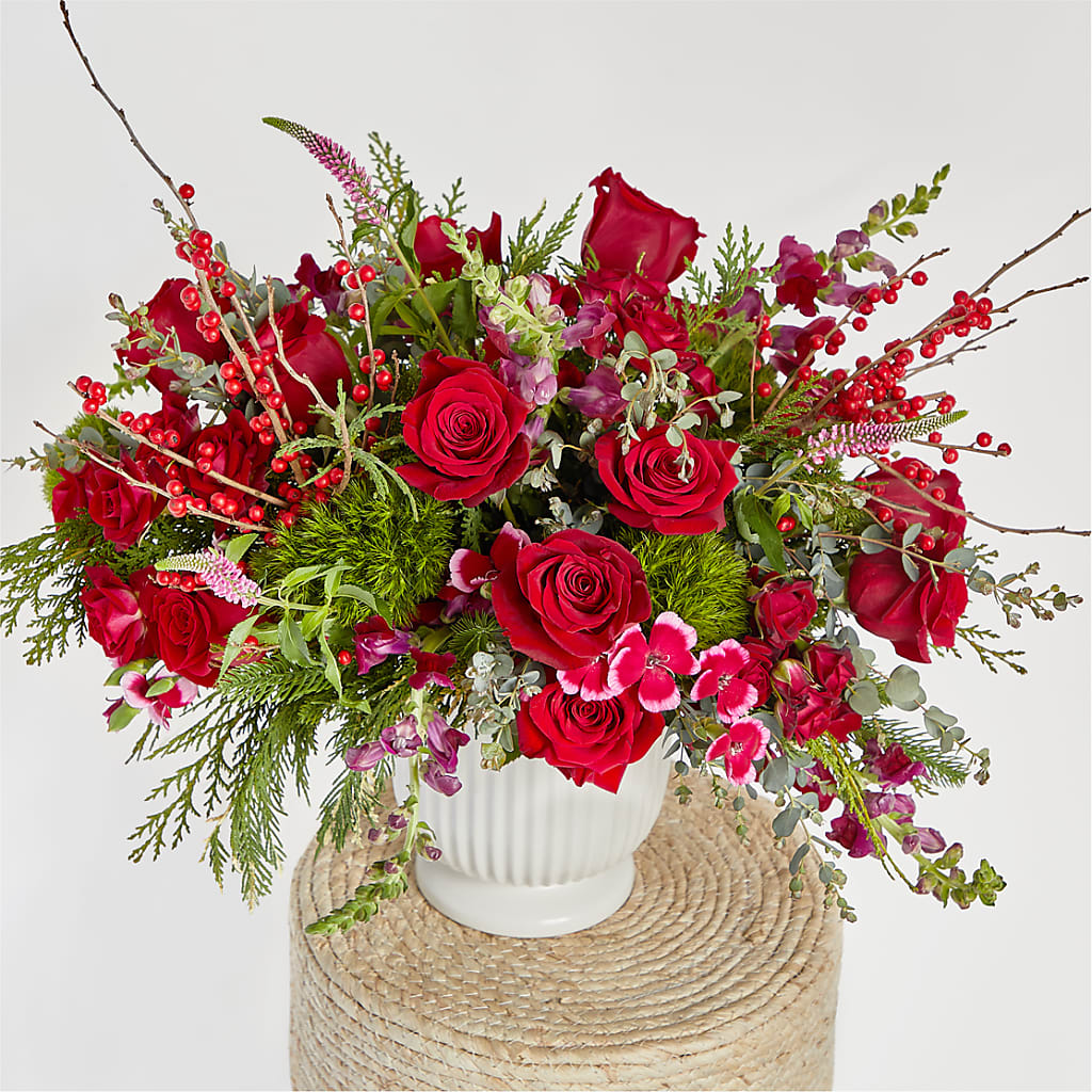 Big Red Bow Bouquet – SARAH'S FLOWERS, Fullerton CA