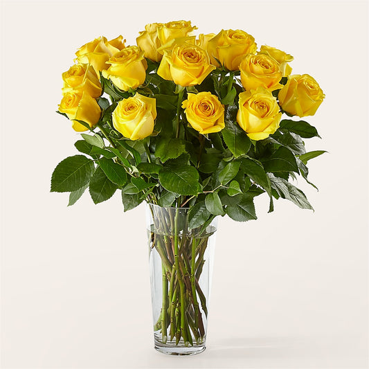 Long Stem Yellow Rose Bouquet – SARAH'S FLOWERS, Fullerton CA