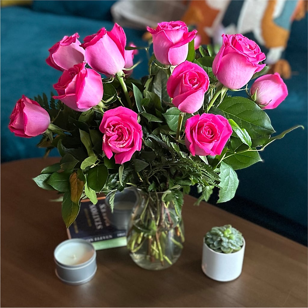 Long Stem Pink Rose Bouquet – SARAH'S FLOWERS, Fullerton CA