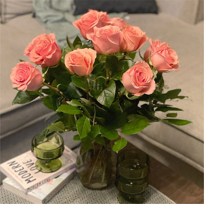 Long Stem Pink Rose Bouquet – SARAH'S FLOWERS, Fullerton CA