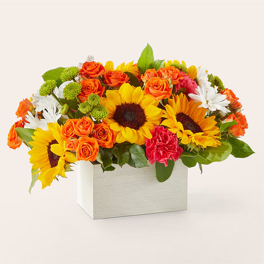 Sun-drenched Blooms Box Bouquet – SARAH'S FLOWERS, Fullerton CA