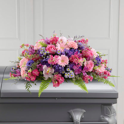 Glorious Garden Casket Spray – SARAH'S FLOWERS, Fullerton CA