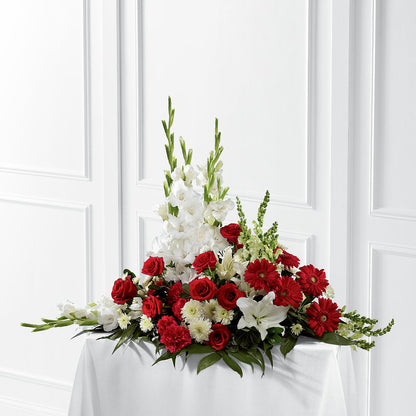 Crimson & White Arrangement – SARAH'S FLOWERS, Fullerton CA
