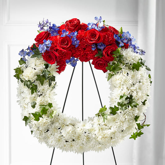 Patriotic Passion Wreath – SARAH'S FLOWERS, Fullerton CA