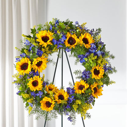 Bright Rays Wreath – SARAH'S FLOWERS, Fullerton CA