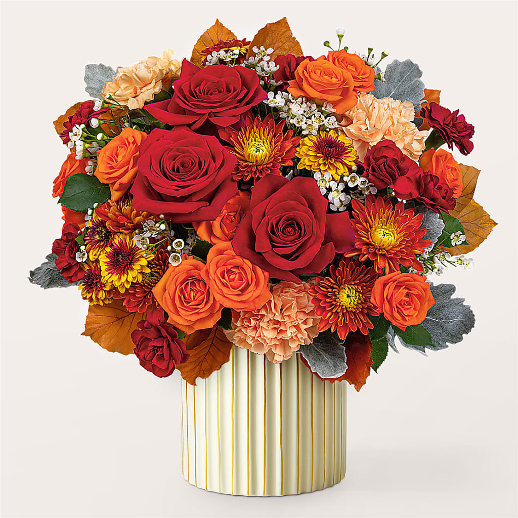 Merlot Bouquet with Ivory Vase – SARAH'S FLOWERS, Fullerton CA