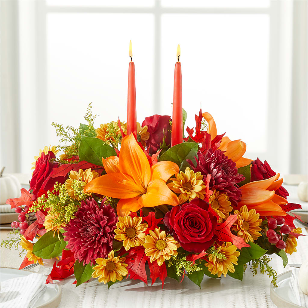 Autumn's Embrace Centerpiece – SARAH'S FLOWERS, Fullerton CA