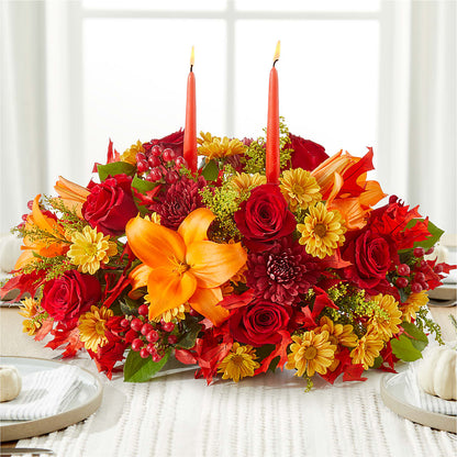 Autumn's Embrace Centerpiece – SARAH'S FLOWERS, Fullerton CA