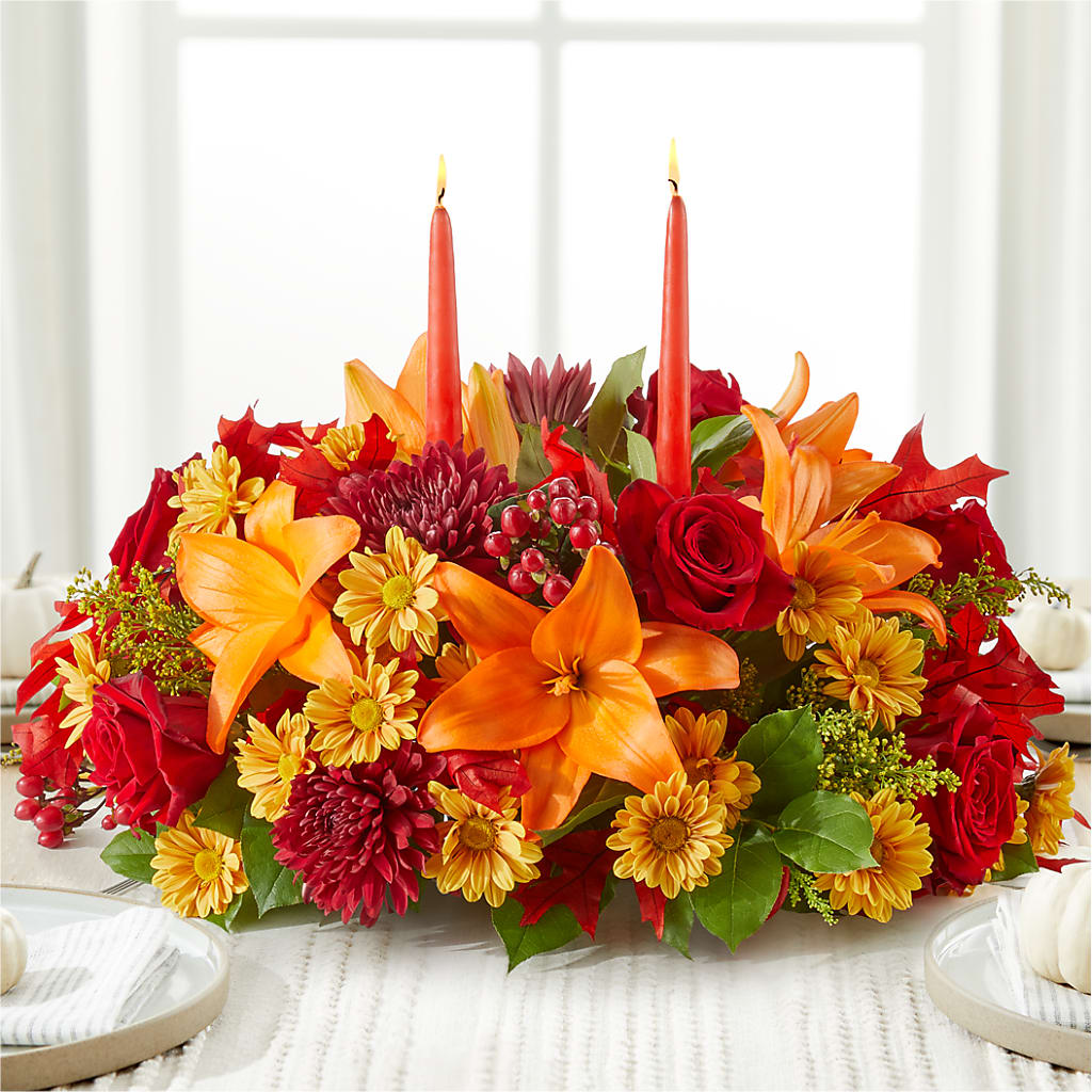 Autumn's Embrace Centerpiece – SARAH'S FLOWERS, Fullerton CA