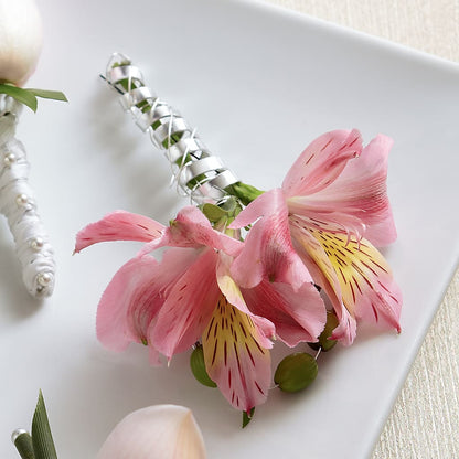 Pink Peruvian Lily Boutonniere – SARAH'S FLOWERS, Fullerton CA