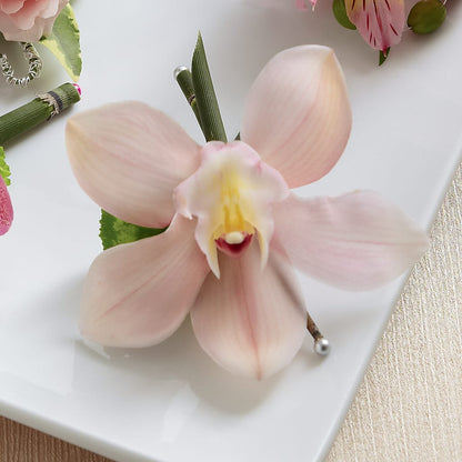 Pink Cymbidium Boutonniere – SARAH'S FLOWERS, Fullerton CA
