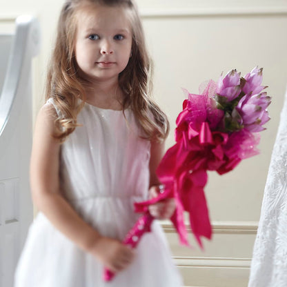 Sparkle Pink Flower Girl Bouquet – SARAH'S FLOWERS, Fullerton CA