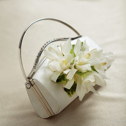 White Purse Decor – SARAH'S FLOWERS, Fullerton CA